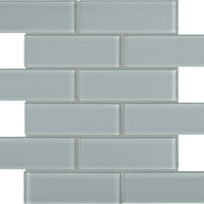 Element in Shadow Brick Mosaic 2x6 Glass Tile