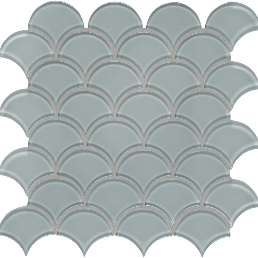 Element in Shadow Scallop Mosaic Glass Tile
