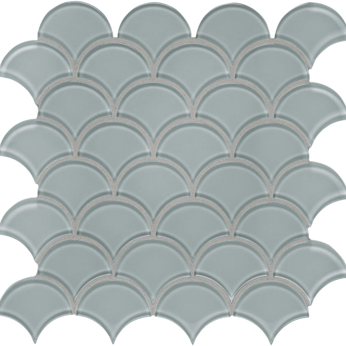 Element in Shadow Scallop Mosaic Glass Tile