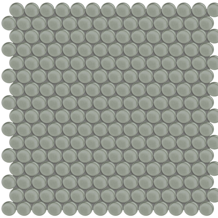 Element in Smoke Penny Round Mosaic Glass Tile
