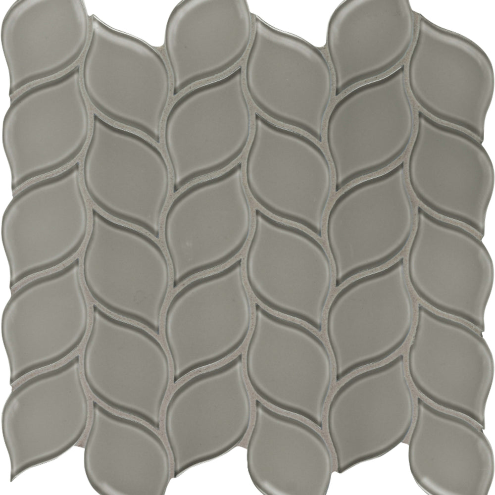 Element in Smoke Petal Mosaic Glass Tile