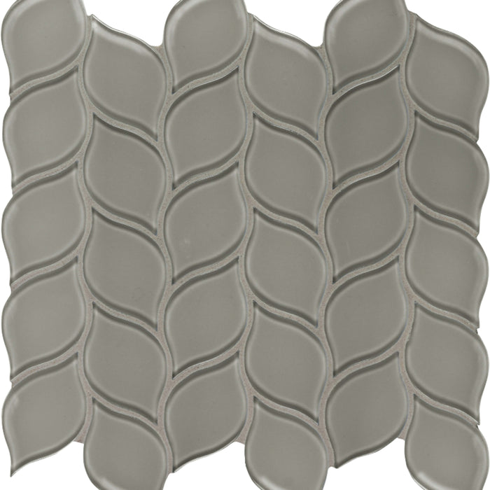 Element in Smoke Petal Mosaic Glass Tile