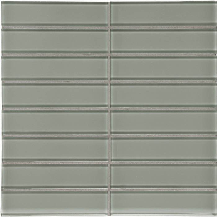 Element in Smoke Stacked Mosaic 1.5x6 Glass Tile