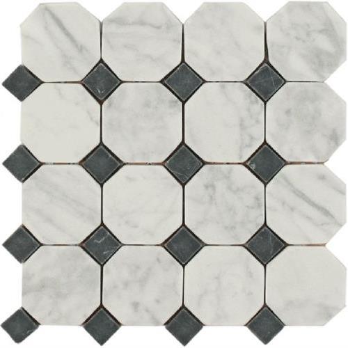 Daintree Exotic Mosaics - Octagon in Bianco Carrara With Nero Dot Natural Stone