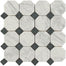 Daintree Exotic Mosaics - Octagon in Bianco Carrara With Nero Dot Natural Stone
