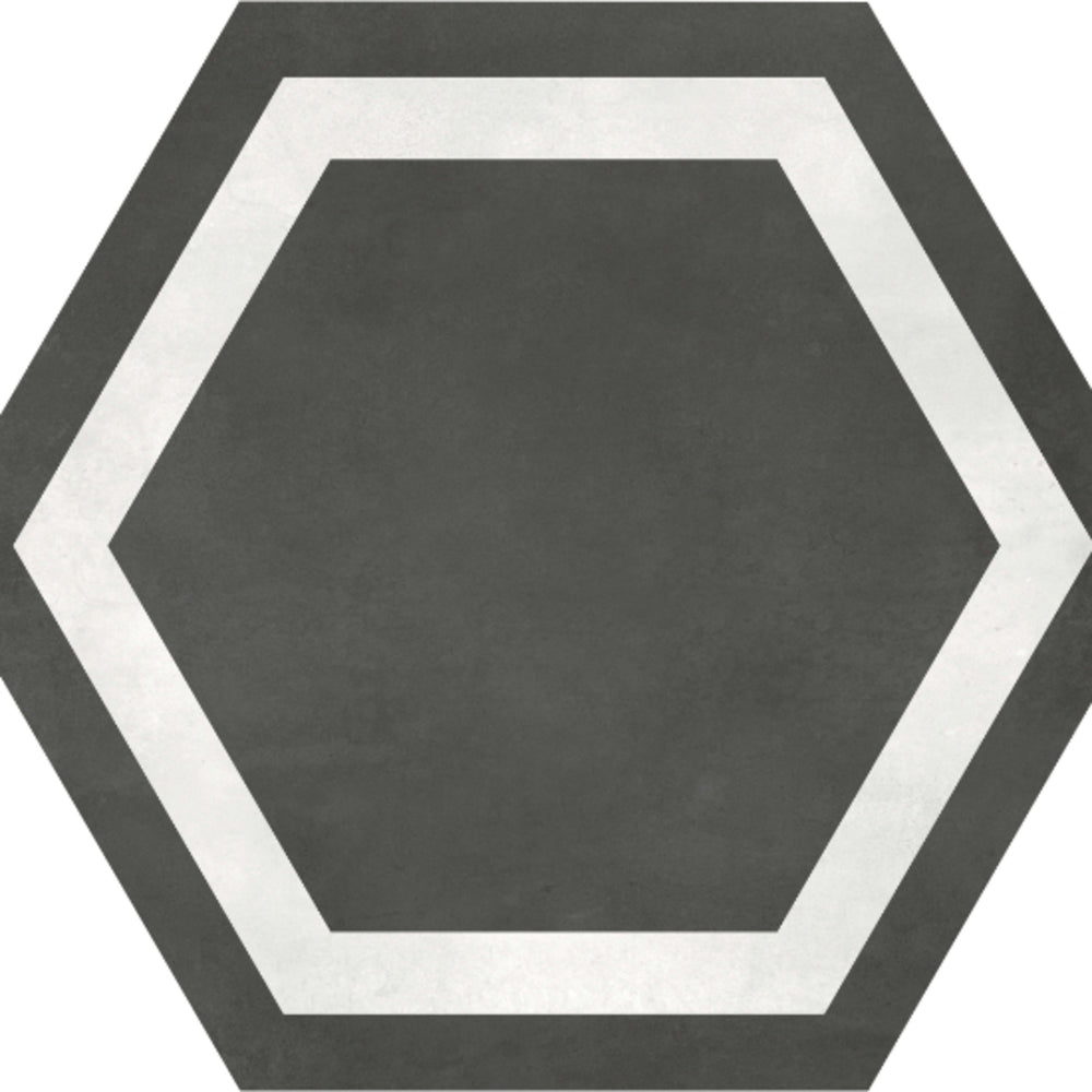 Form in Graphite Hex Frame Tile