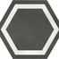 Form in Graphite Hex Frame Tile