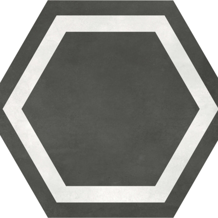 Form in Graphite Hex Frame Tile