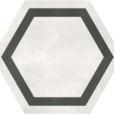 Form in Ivory Hex Frame Tile