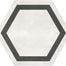 Form in Ivory Hex Frame Tile
