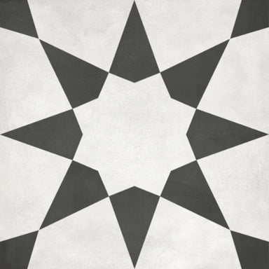 Form in Monochrome Stellar Deco Tile