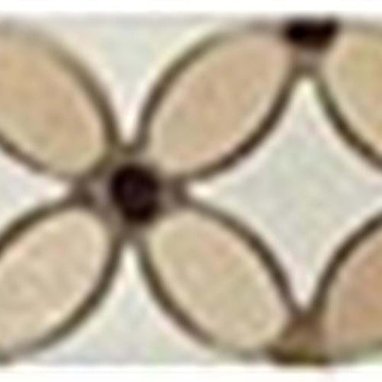 Flower in Crema Marfil-Emperador Dark-Thassos White Listello