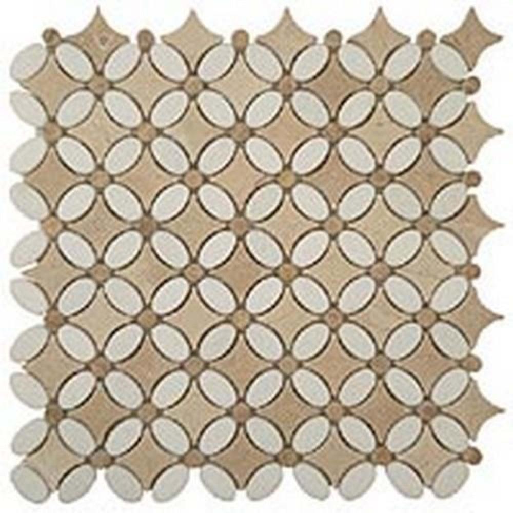 Flower in Thassos White-Emperador Light-Crema Marfil Natural Stone