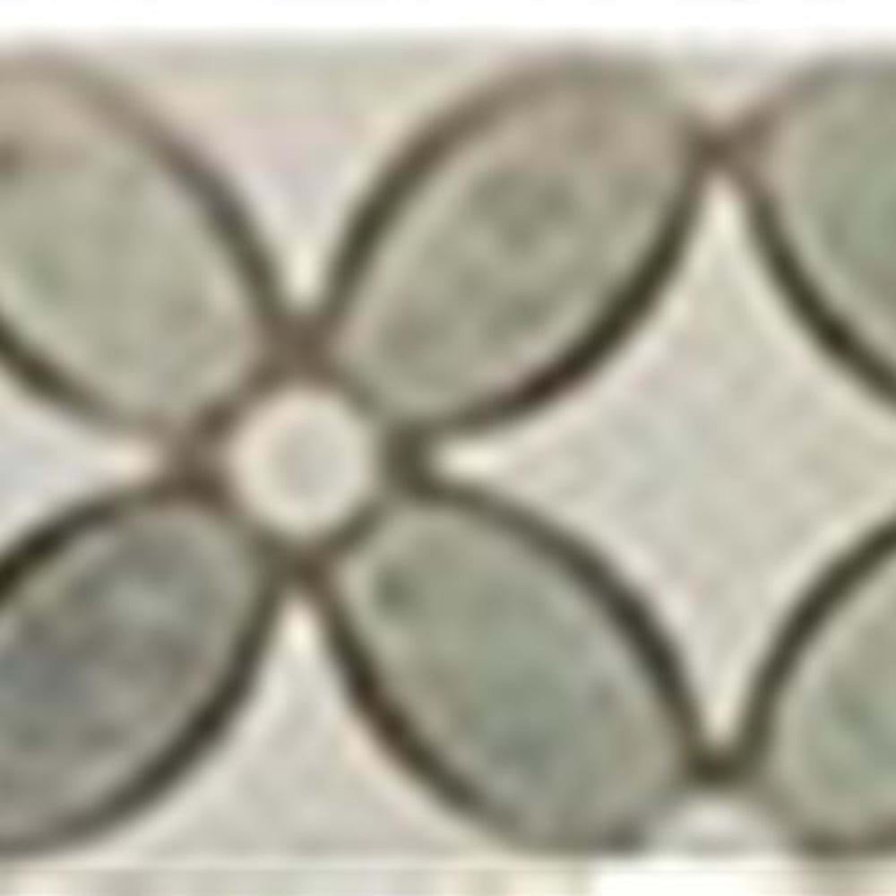 Flower in Ming Green-Thassos White-Thassos White Listello Natural Stone