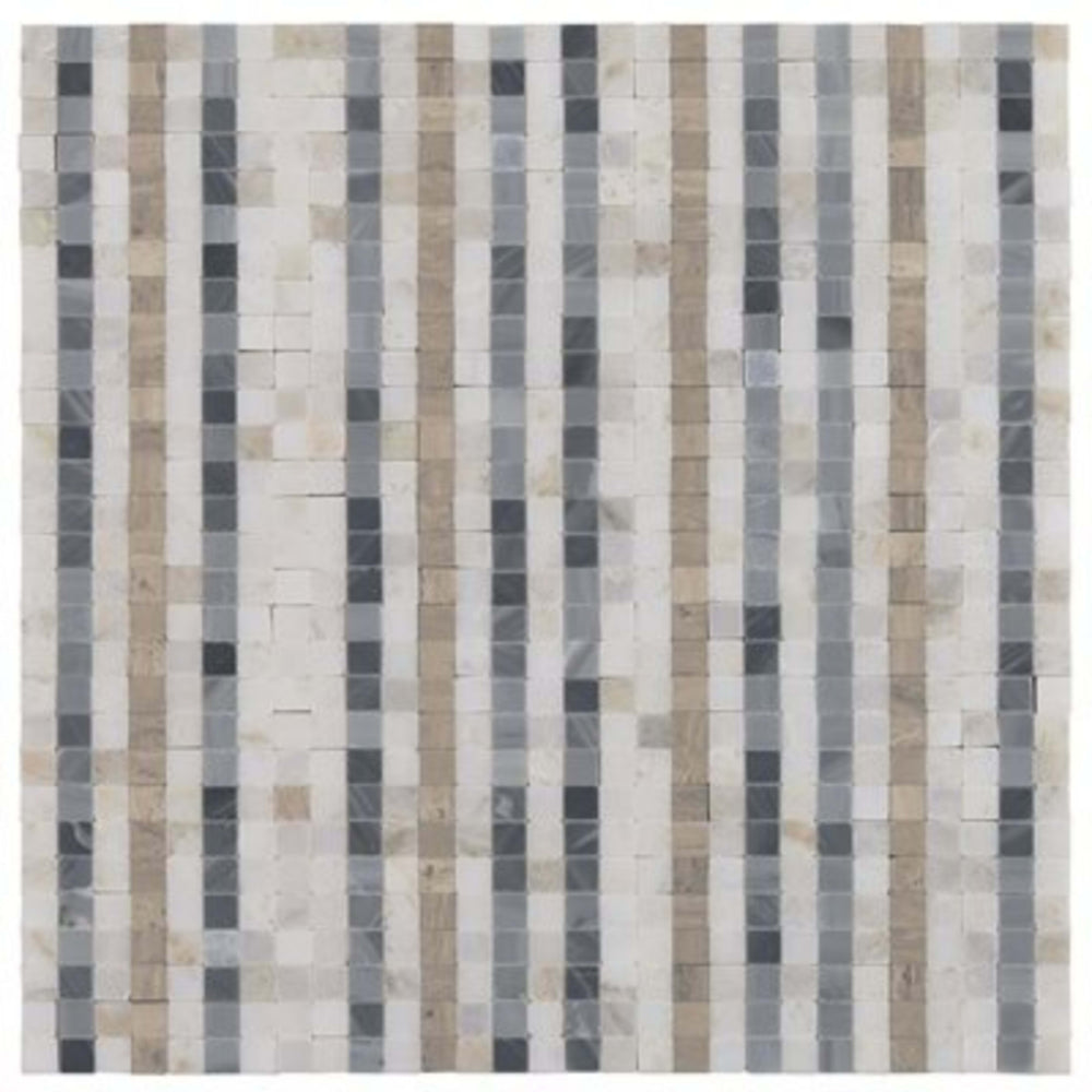 Madras in Lines Cloud - Alaska White Burlington Gray  Wooden Beige Natural Stone