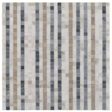 Madras in Lines Cloud - Alaska White Burlington Gray  Wooden Beige Natural Stone