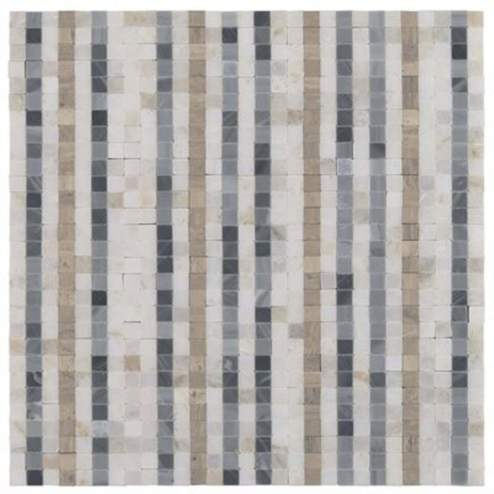 Madras in Lines Cloud - Alaska White Burlington Gray  Wooden Beige Natural Stone