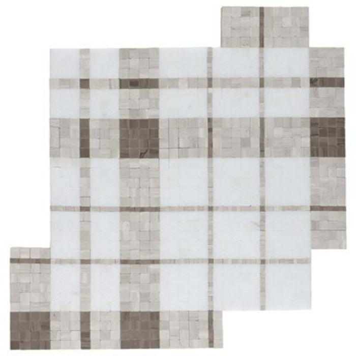 Madras in Plaid Wooden Beige - Thassos Athens Gray  Wooden Beige Natural Stone