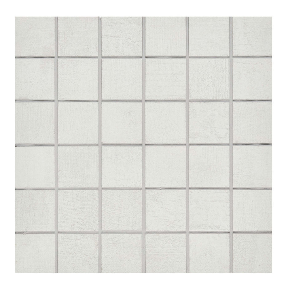 Fray Metal in White Mosaic Tile