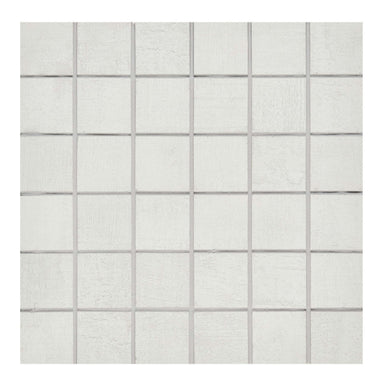 Fray Metal in White Mosaic Tile