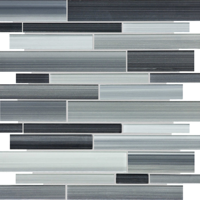 Fusion in Carbon Random Strip Mosaic Glass Tile