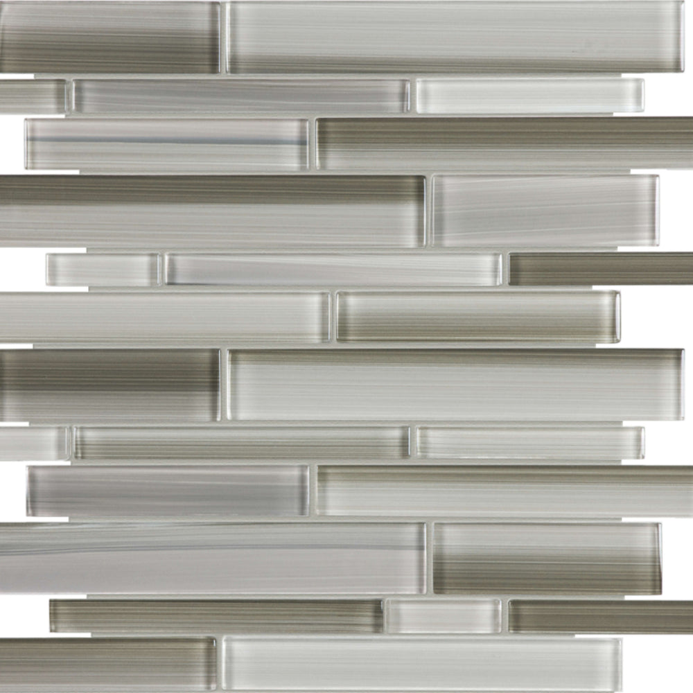 Fusion in Clay Random Strip Mosaic Glass Tile