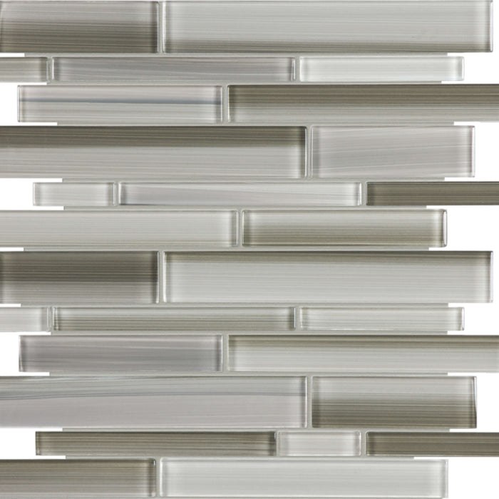 Fusion in Clay Random Strip Mosaic Glass Tile