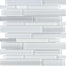 Fusion in Ice Random Strip Mosaic Glass Tile
