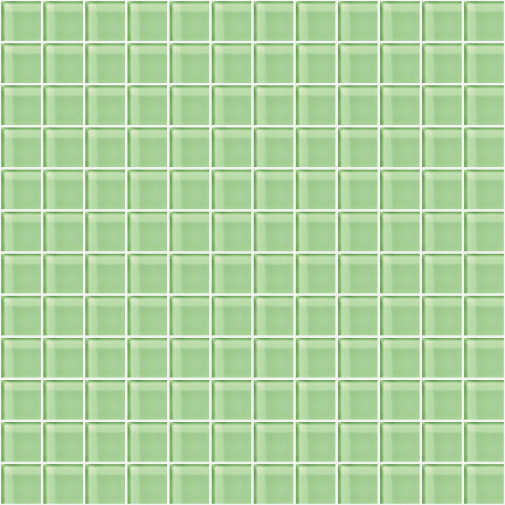 Glass Blox in Lime Shimmer 1"x1" Glass Tile