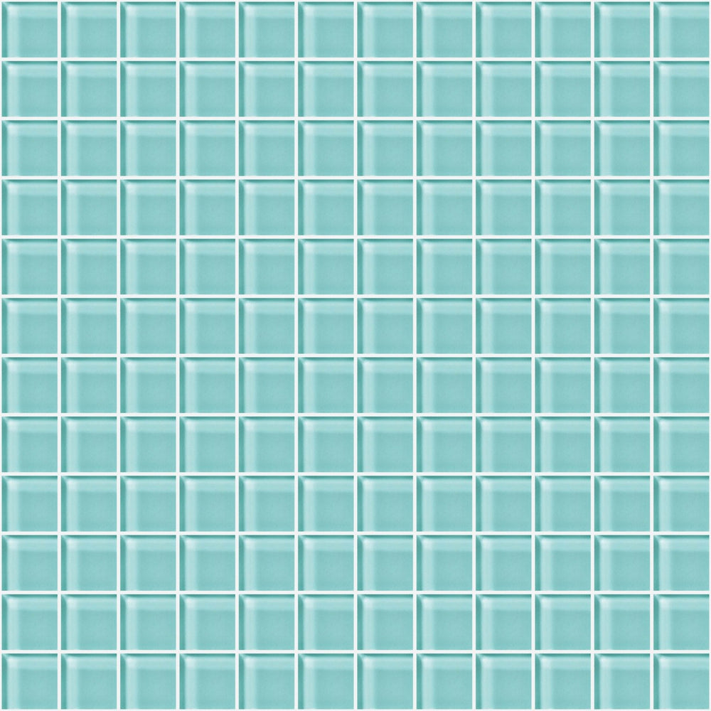 Glass Blox in Aqua Gleam 1"x1" Glass Tile