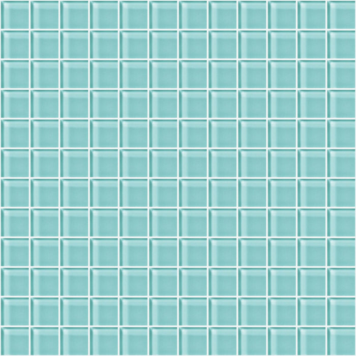 Glass Blox in Aqua Gleam 1"x1" Glass Tile