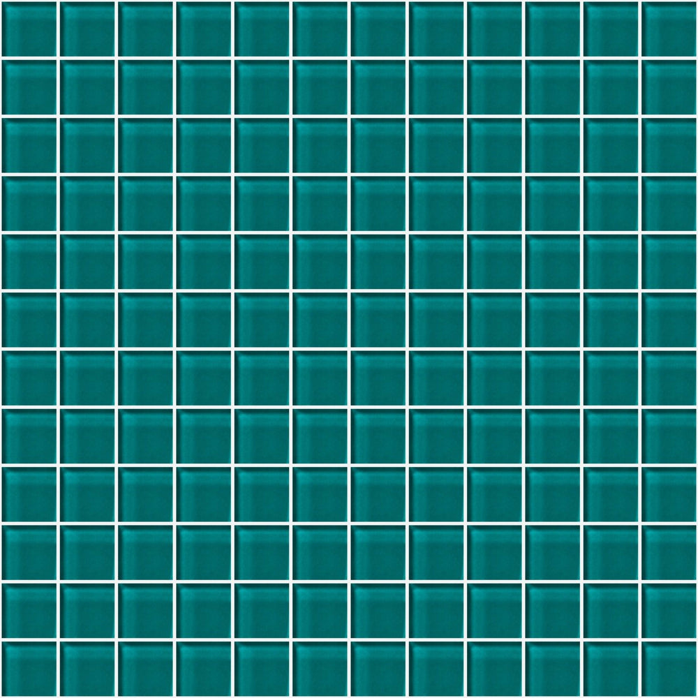 Glass Blox in Vivid Teal 1"x1" Glass Tile