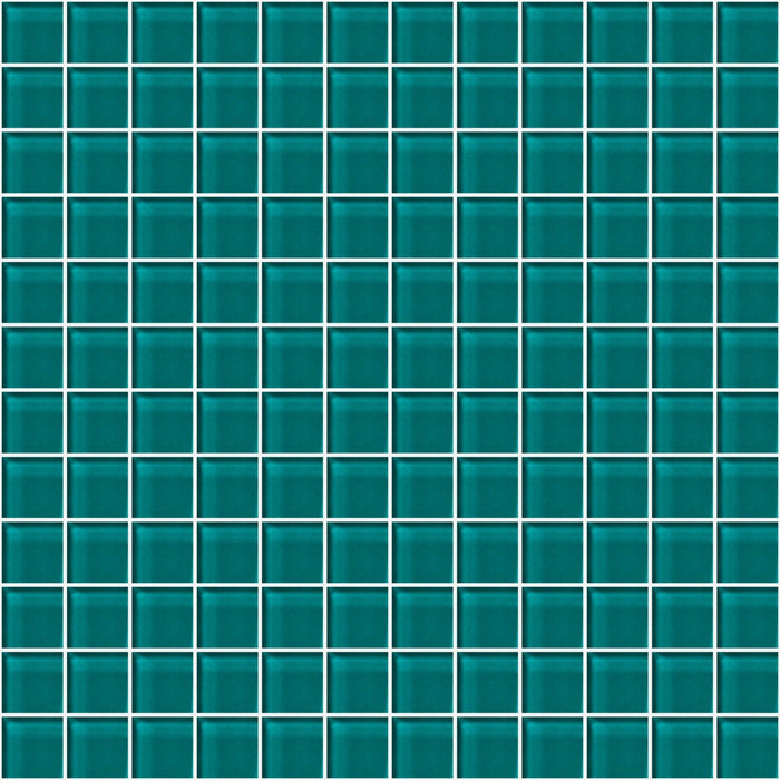 Glass Blox in Vivid Teal 1"x1" Glass Tile