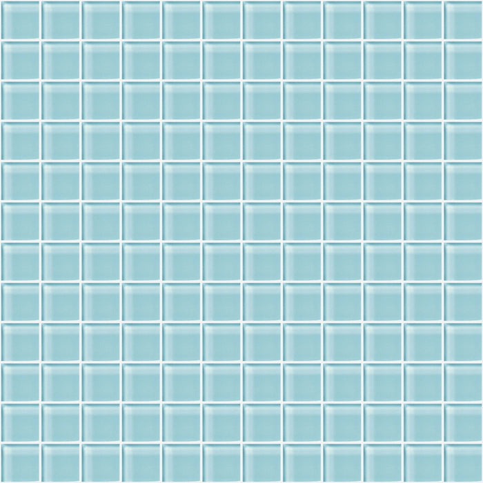 Glass Blox in Clear Sky 1"x1" Glass Tile