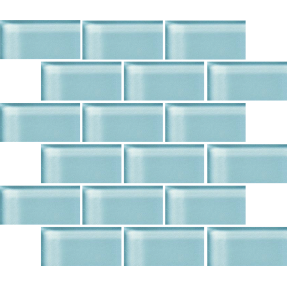 Glass Blox in Clear Sky 2"x4" Glass Tile