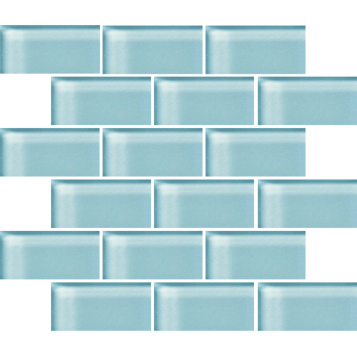 Glass Blox in Clear Sky 2"x4" Glass Tile