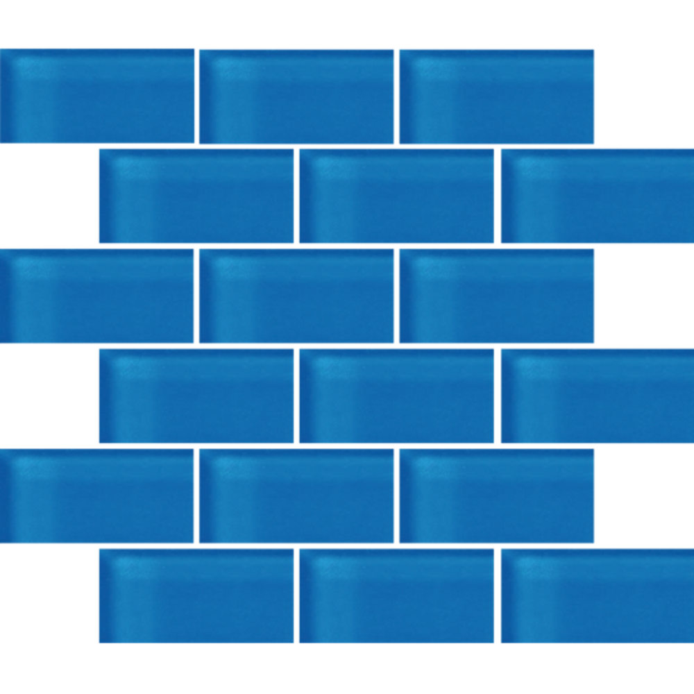 Glass Blox in Blue Grotto 2"x4" Glass Tile