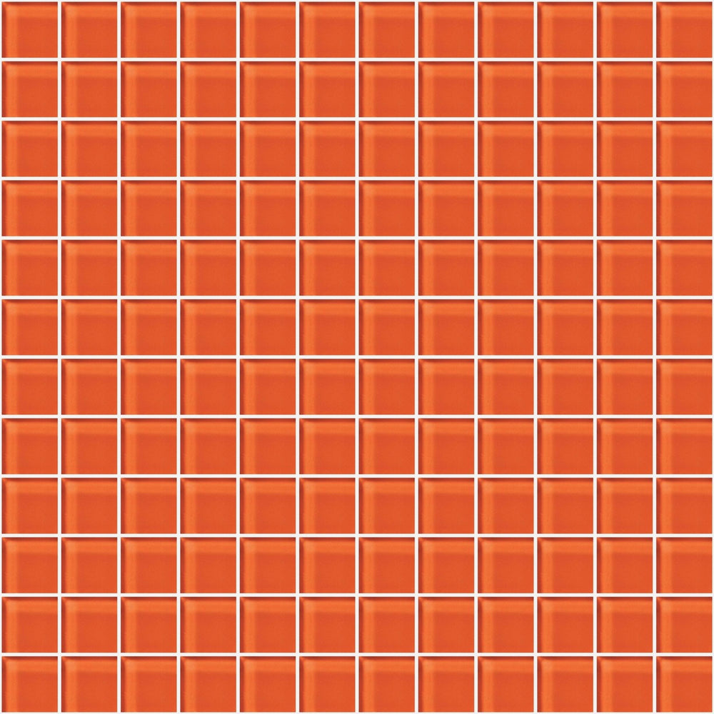 Glass Blox in Orange Sizzle 1"x1" Glass Tile