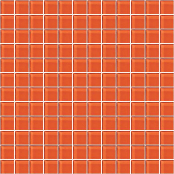 Glass Blox in Orange Sizzle 1"x1" Glass Tile