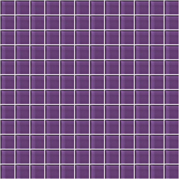 Glass Blox in Grape Sparkle 1"x1" Glass Tile