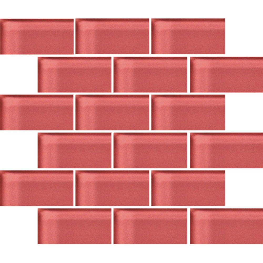 Glass Blox in Rose Aura 2"x4" Glass Tile