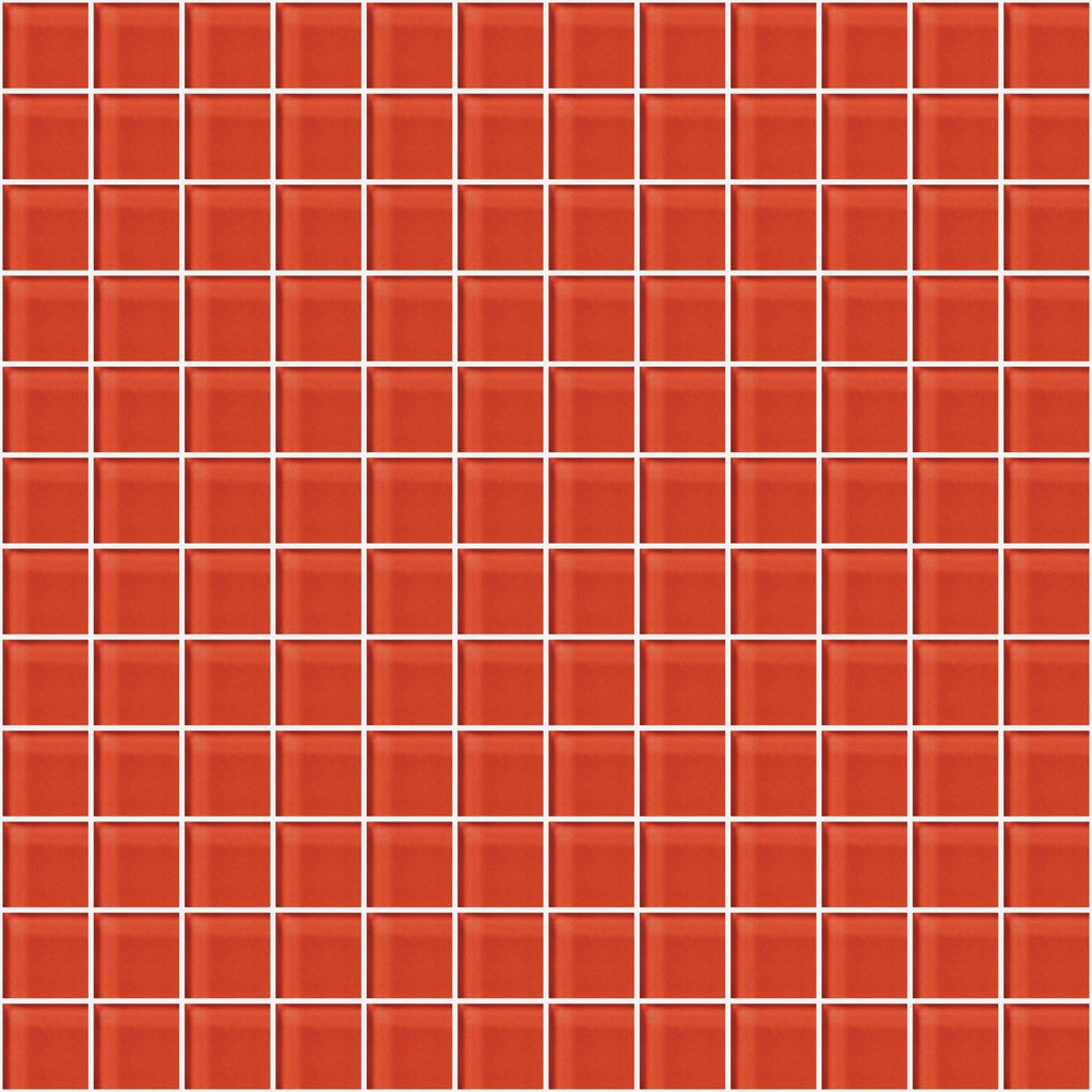 Glass Blox in Flame 1"x1" Glass Tile