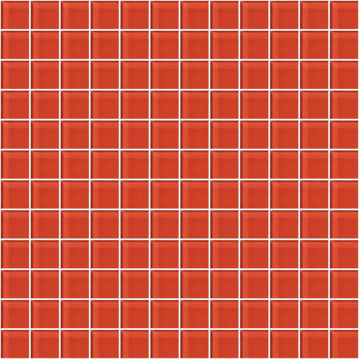 Glass Blox in Flame 1"x1" Glass Tile