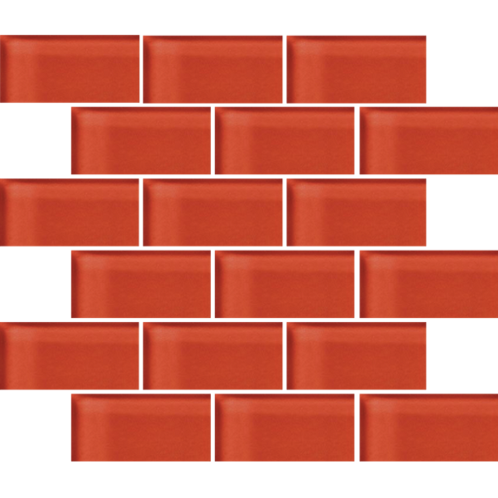 Glass Blox in Flame 2"x4" Glass Tile