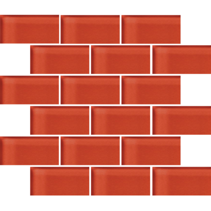 Glass Blox in Flame 2"x4" Glass Tile