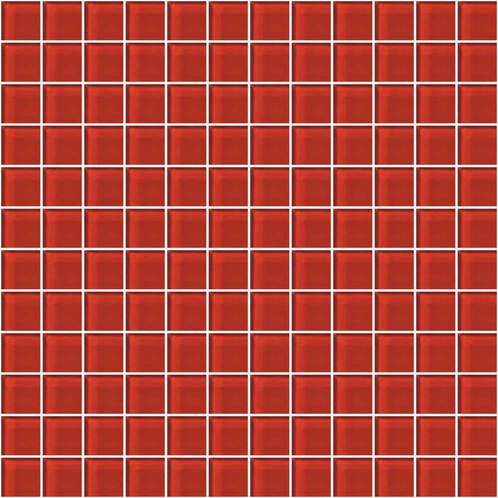 Glass Blox in Dazzle Red 1"x1" Glass Tile