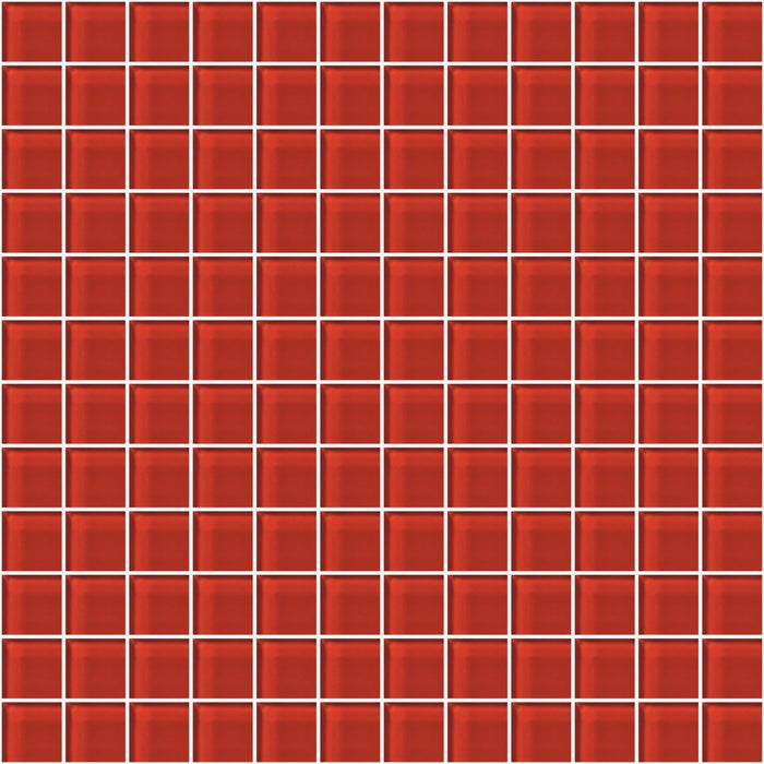 Glass Blox in Dazzle Red 1"x1" Glass Tile