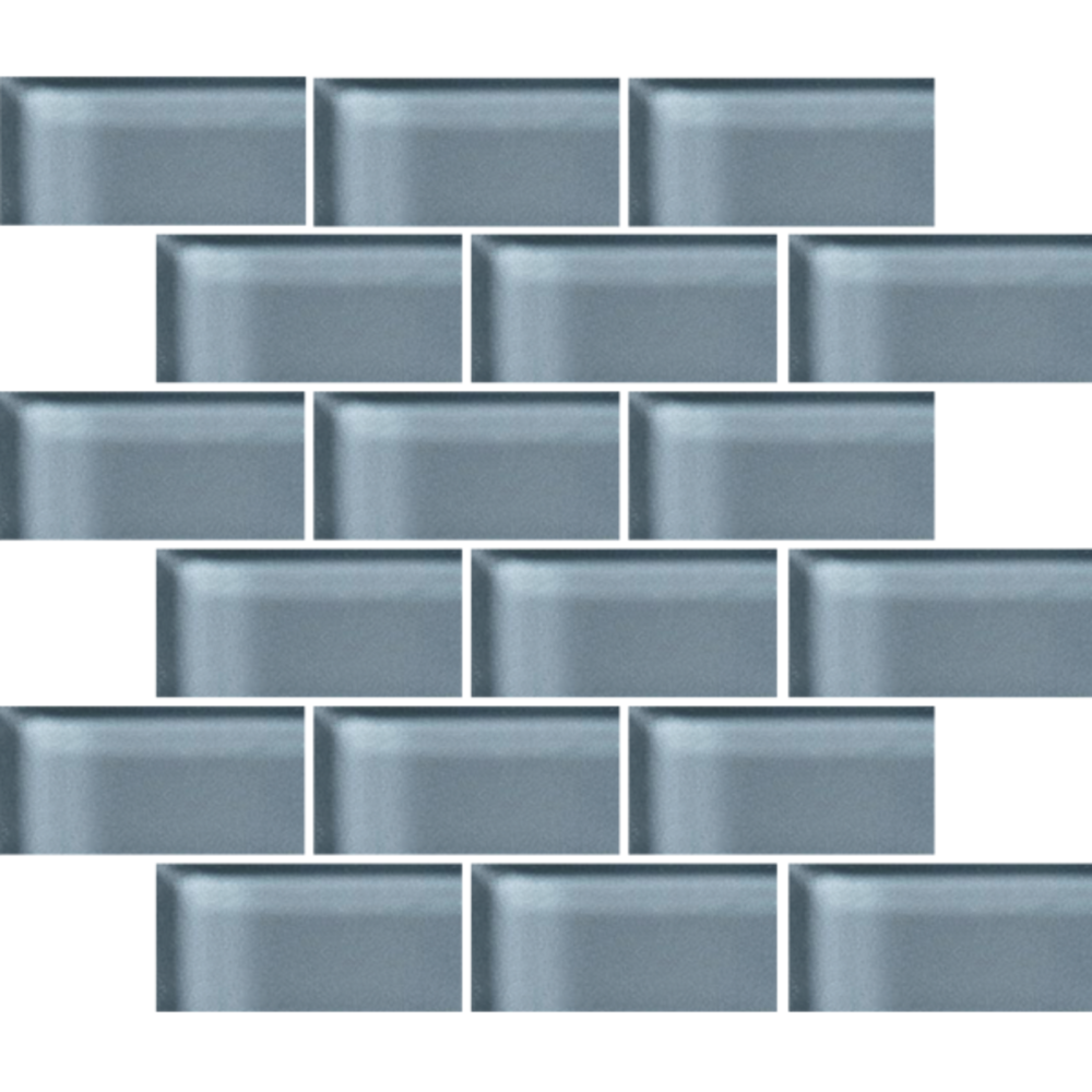 Glass Blox in Blue Haze 2"x4" Glass Tile