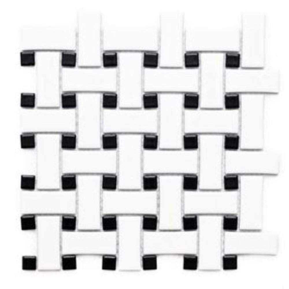 Basketweave in Black & White Tile