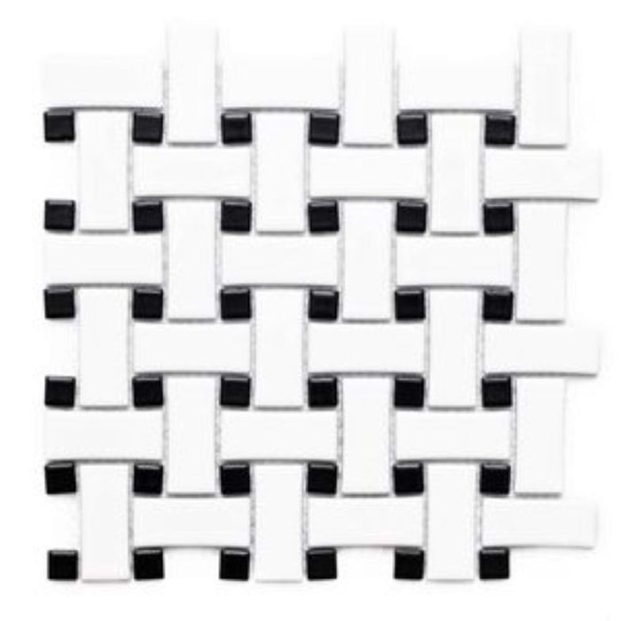 Basketweave in Black & White Tile